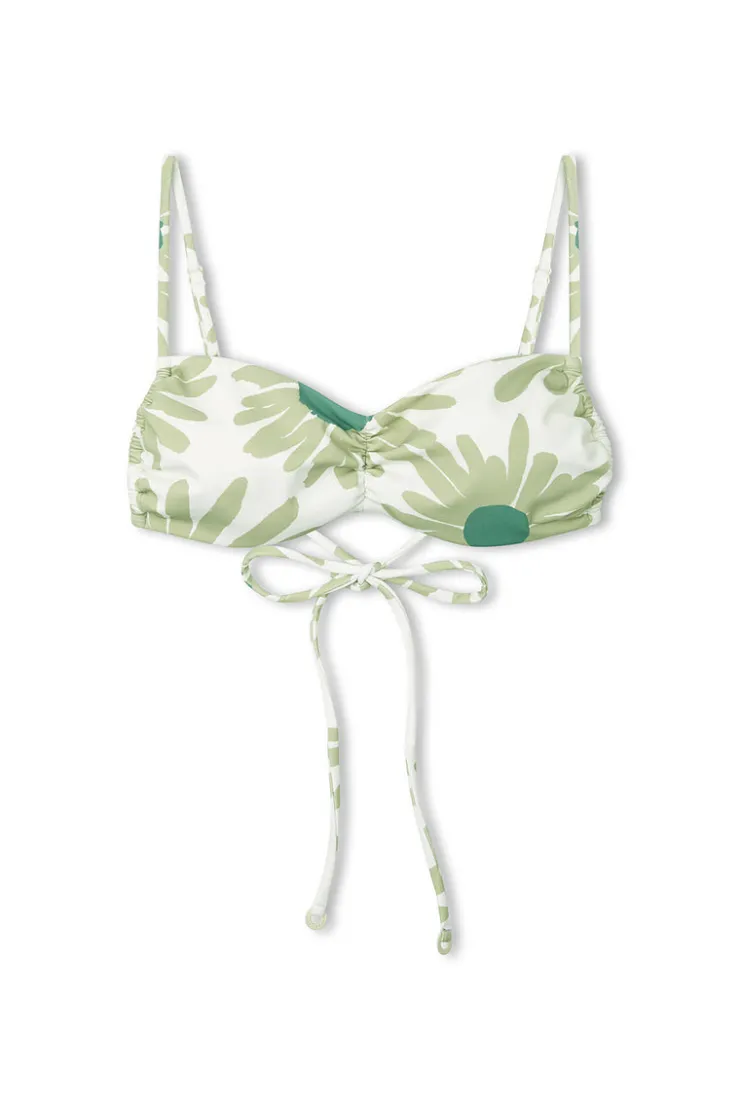 Aloe Flower Rouched Tie Bralette^Zulu & Zephyr Clearance