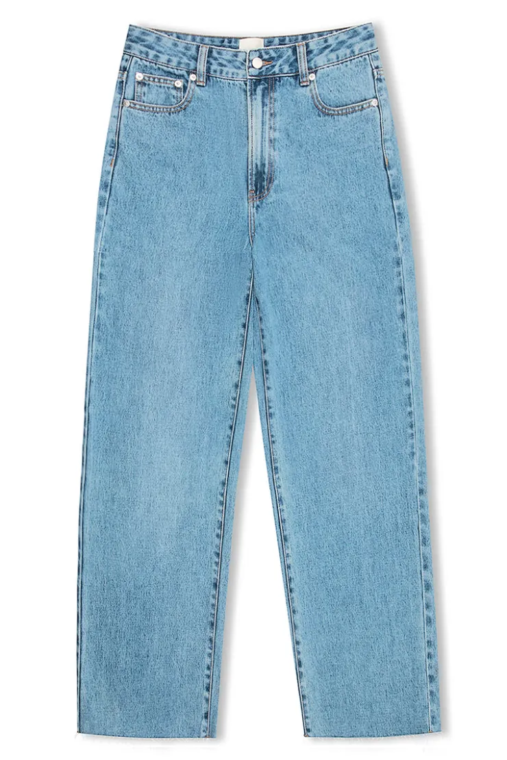 Blue Wash Mid Rise Recycled Denim Jean^Zulu & Zephyr Store