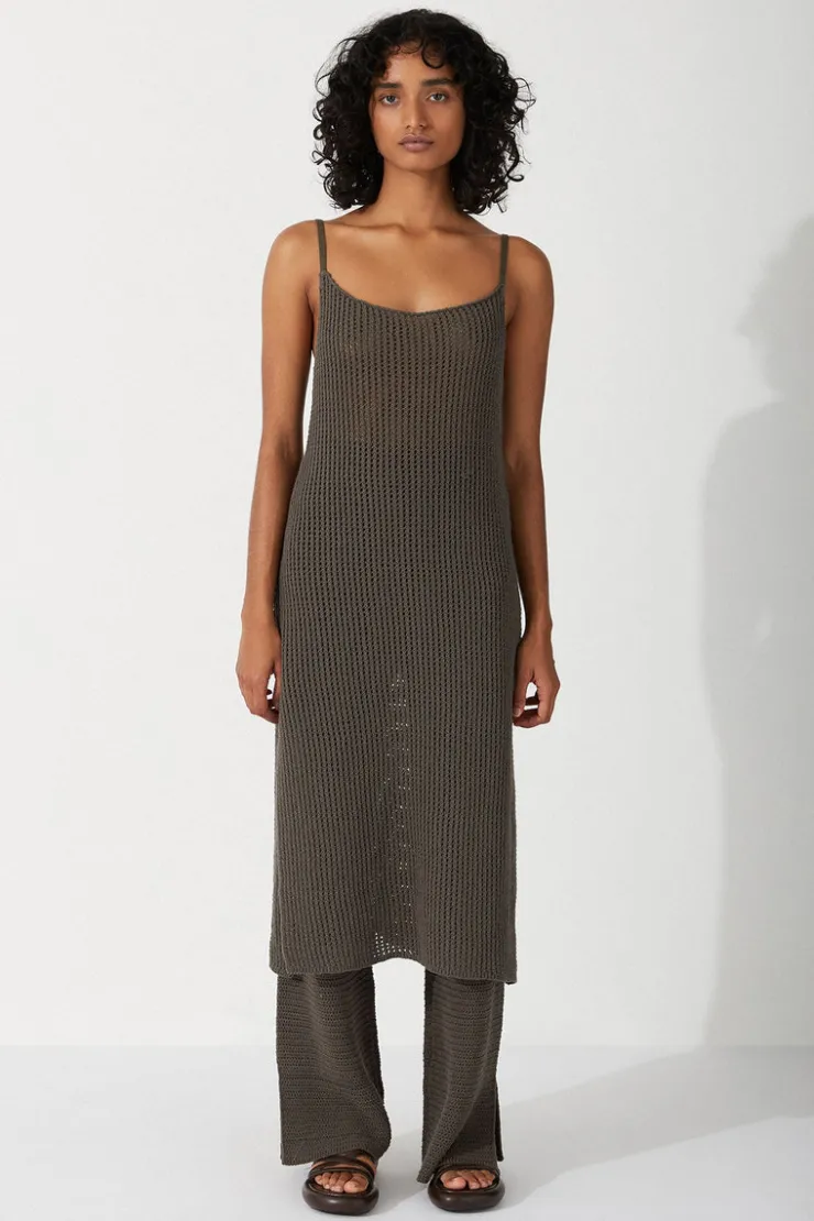 Charcoal Cotton Crochet Dress^Zulu & Zephyr Cheap