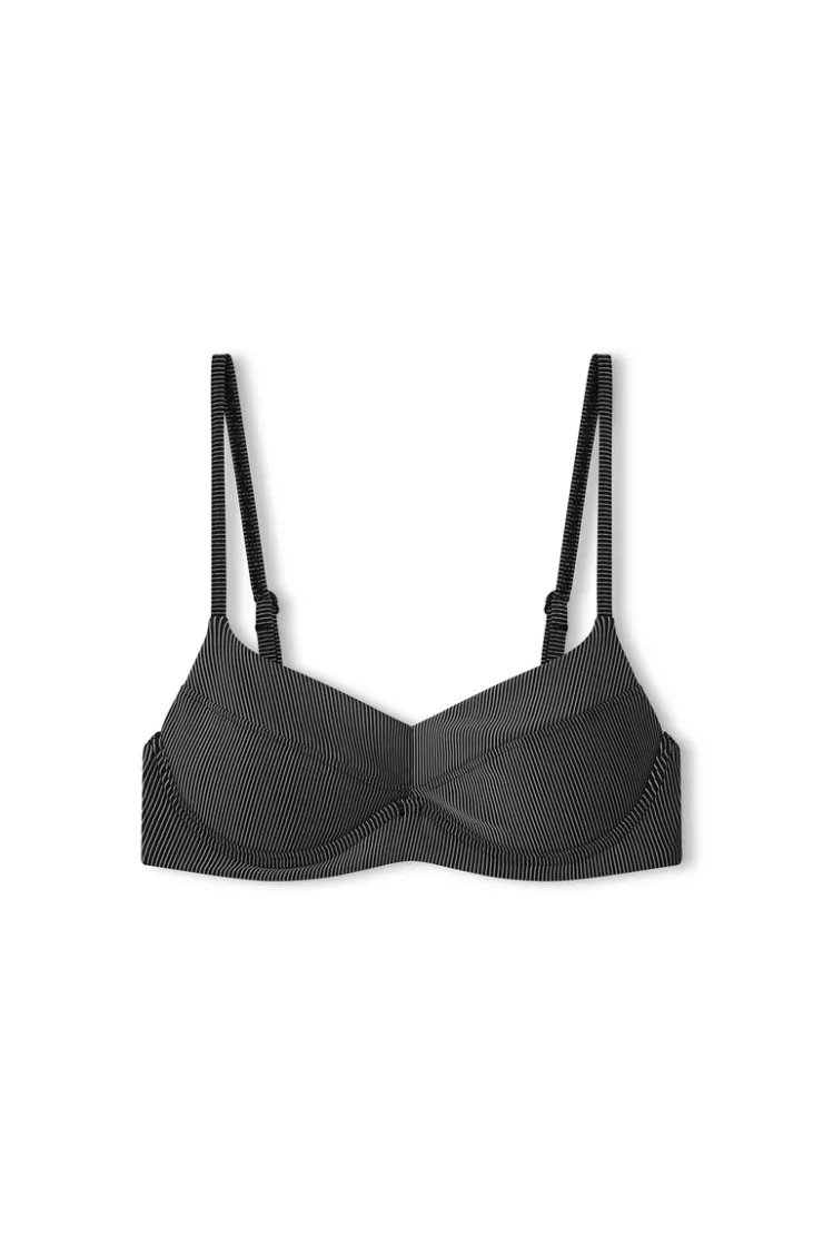 Charcoal Stripe Balconette Bra Cup^Zulu & Zephyr Hot