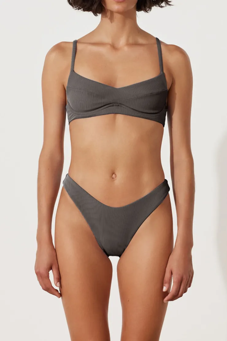 Charcoal Stripe Balconette Bra Cup^Zulu & Zephyr Hot