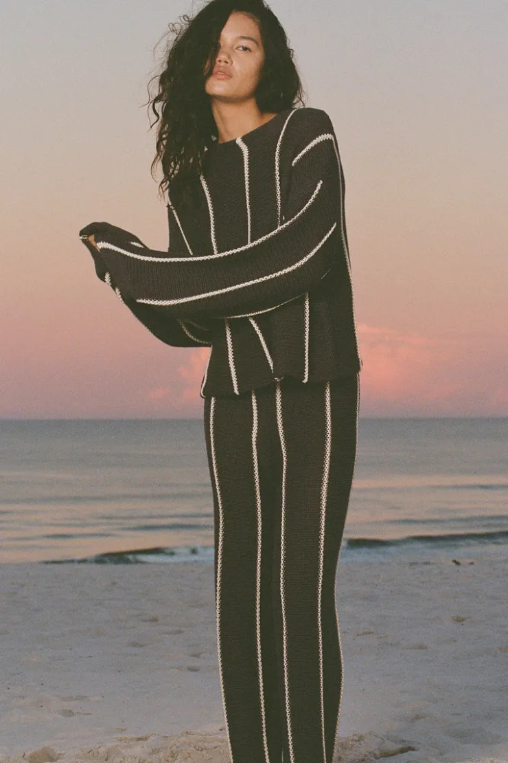 Charcoal Stripe Knit Pant^Zulu & Zephyr Sale