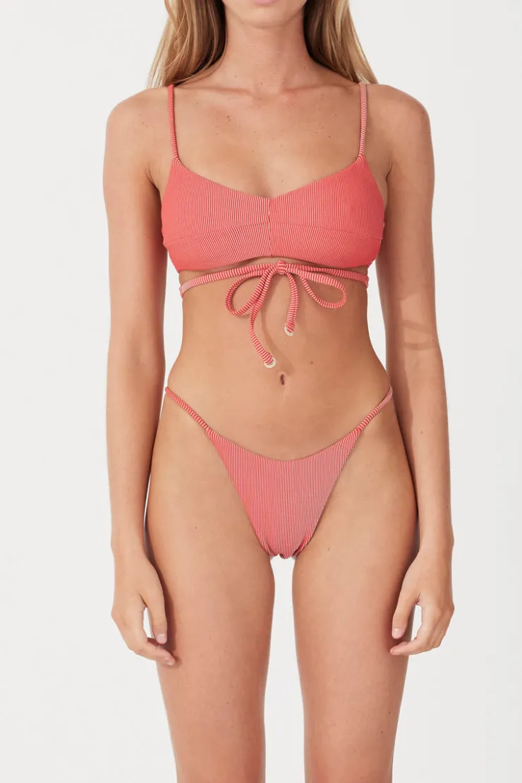 Chilli Stripe Rib Wrap Bralette^Zulu & Zephyr Flash Sale