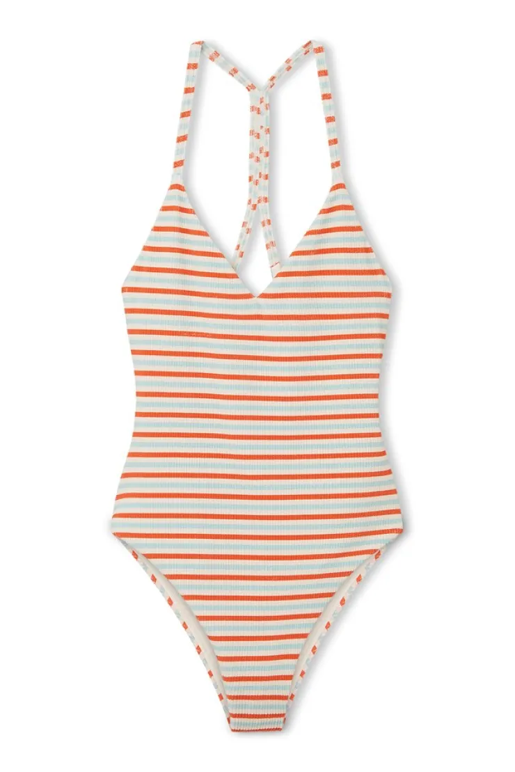 Chilli Stripe Textured One Piece^Zulu & Zephyr Clearance