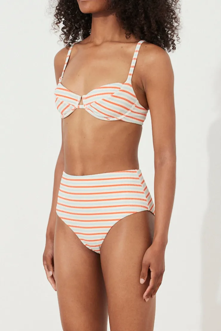 Chilli Stripe Textured Waisted Full Brief^Zulu & Zephyr Cheap