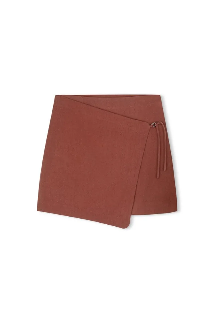 Clay Linen Cotton Wrap Skirt^Zulu & Zephyr Store