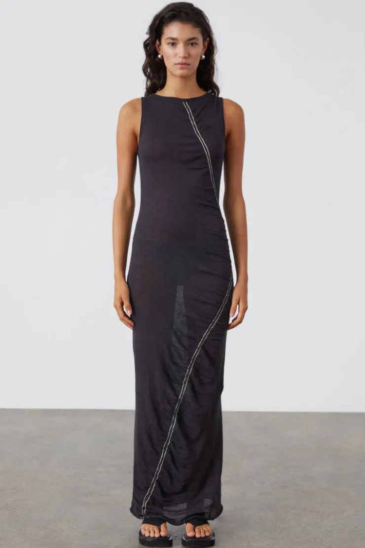 Contrast Knit Dress - Black^Zulu & Zephyr Cheap