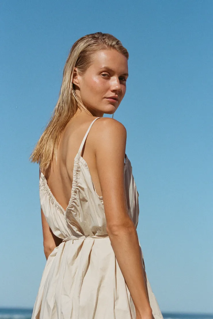 Cotton Poplin Dress - Husk^Zulu & Zephyr Discount