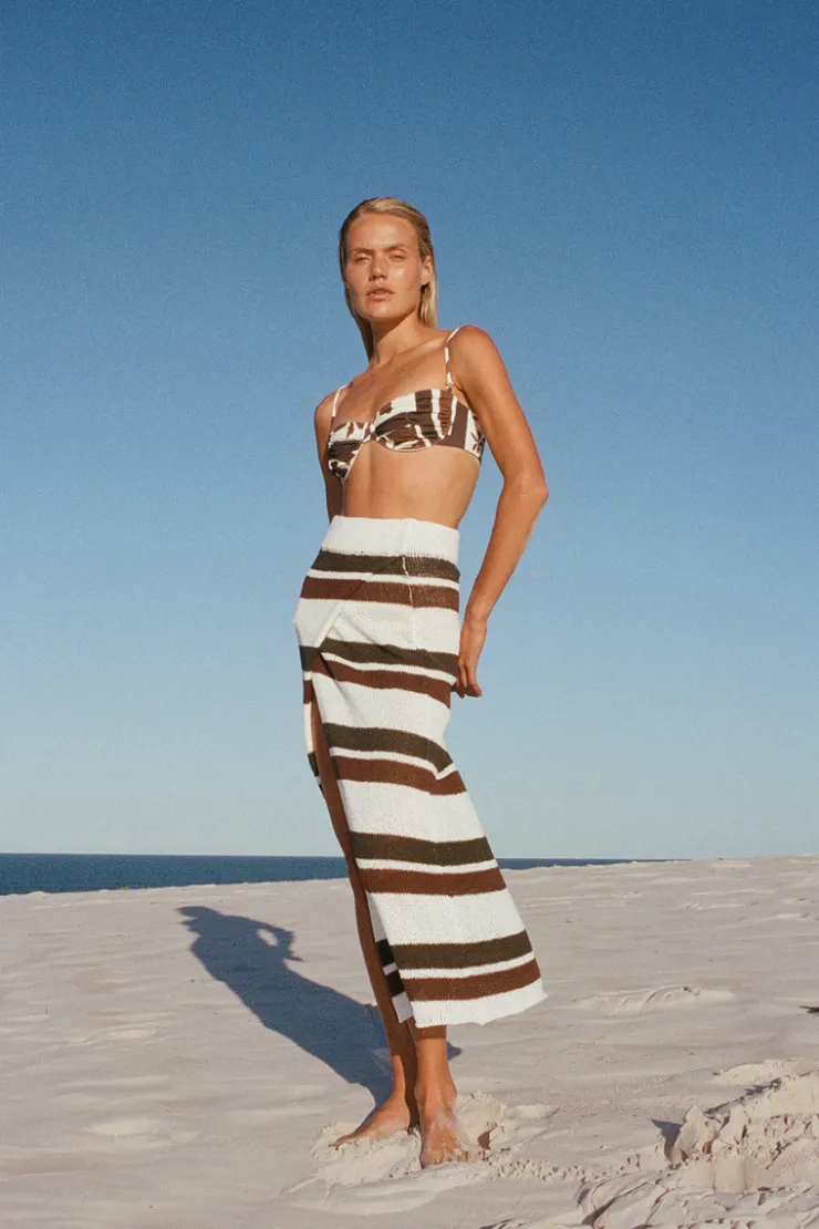 Earth Stripe Cotton Blend Knit Skirt^Zulu & Zephyr Store