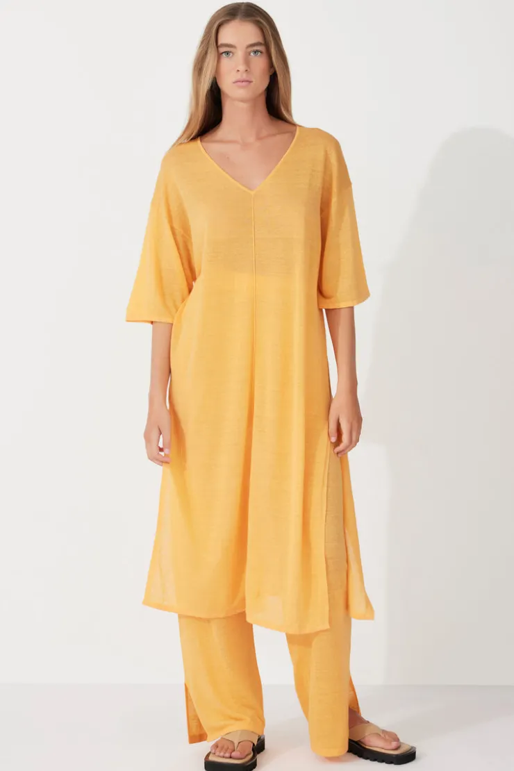 Golden Organic Linen Blend Knit Dress^Zulu & Zephyr Best