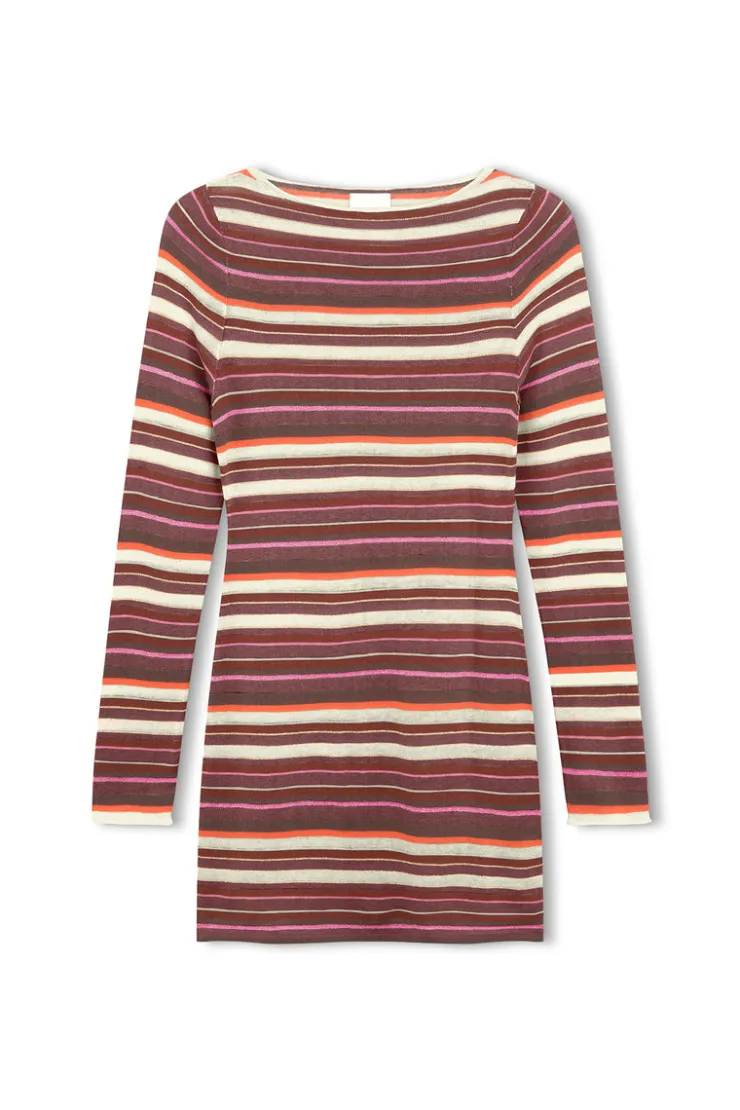 Golden Retro Stripe Knit Dress^Zulu & Zephyr Outlet