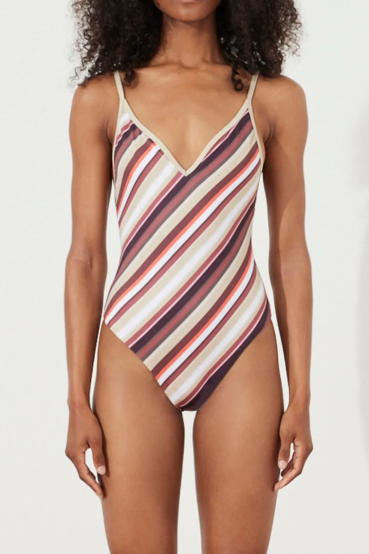 Golden Retro Stripe One Piece^Zulu & Zephyr Best Sale