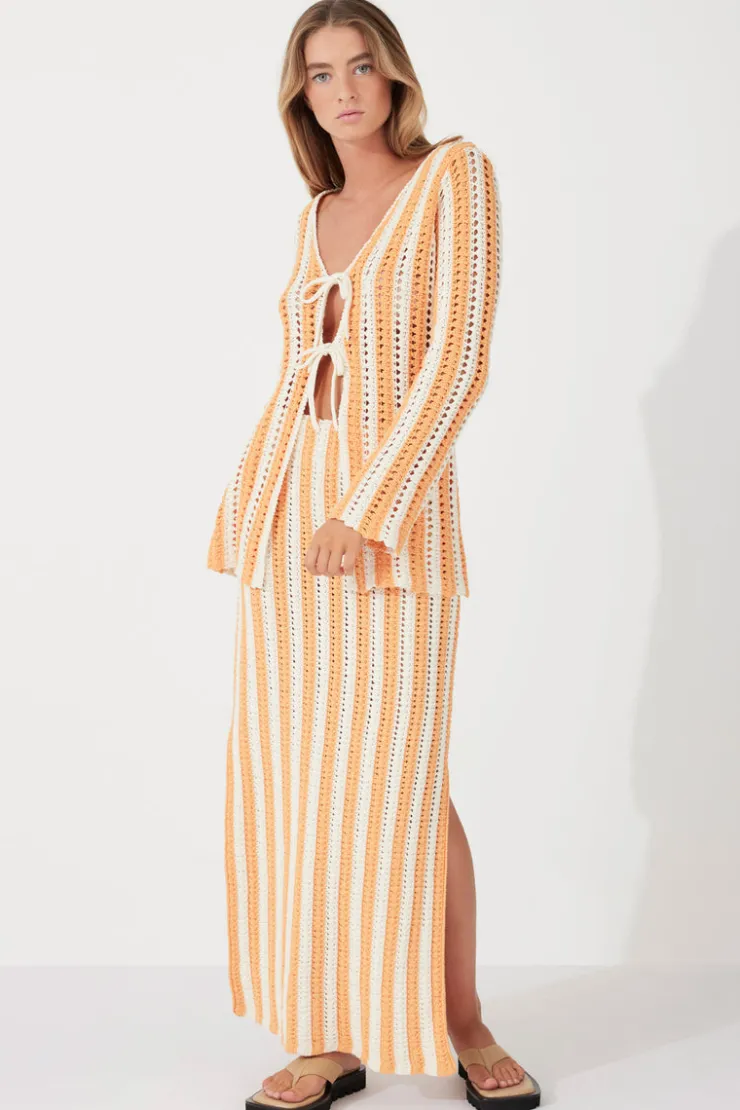 Golden Stripe Cotton Knit Skirt^Zulu & Zephyr Sale