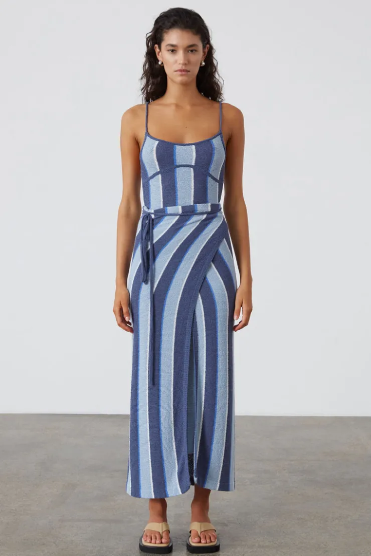 Horizon Stripe Organic Cotton Knit Wrap Skirt^Zulu & Zephyr Discount