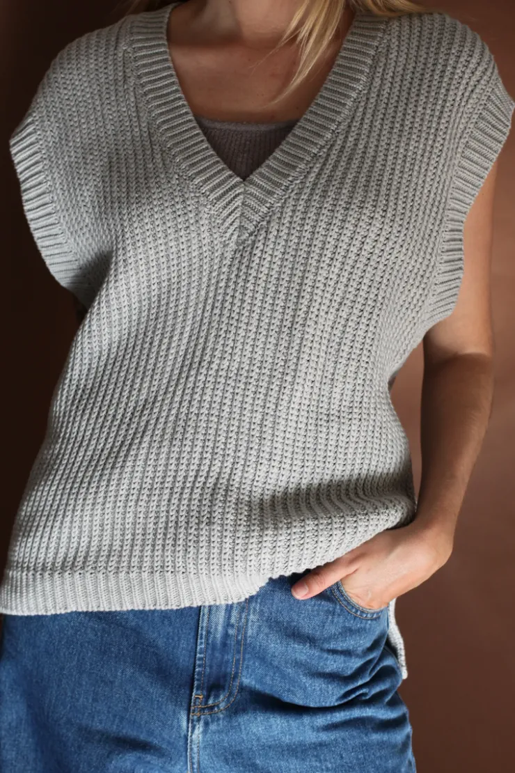 Marle Rib Knit Vest - Grey^Zulu & Zephyr Fashion