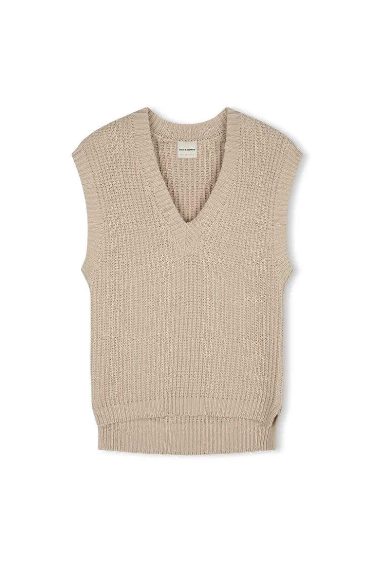 Marle Rib Knit Vest - Sand^Zulu & Zephyr Outlet