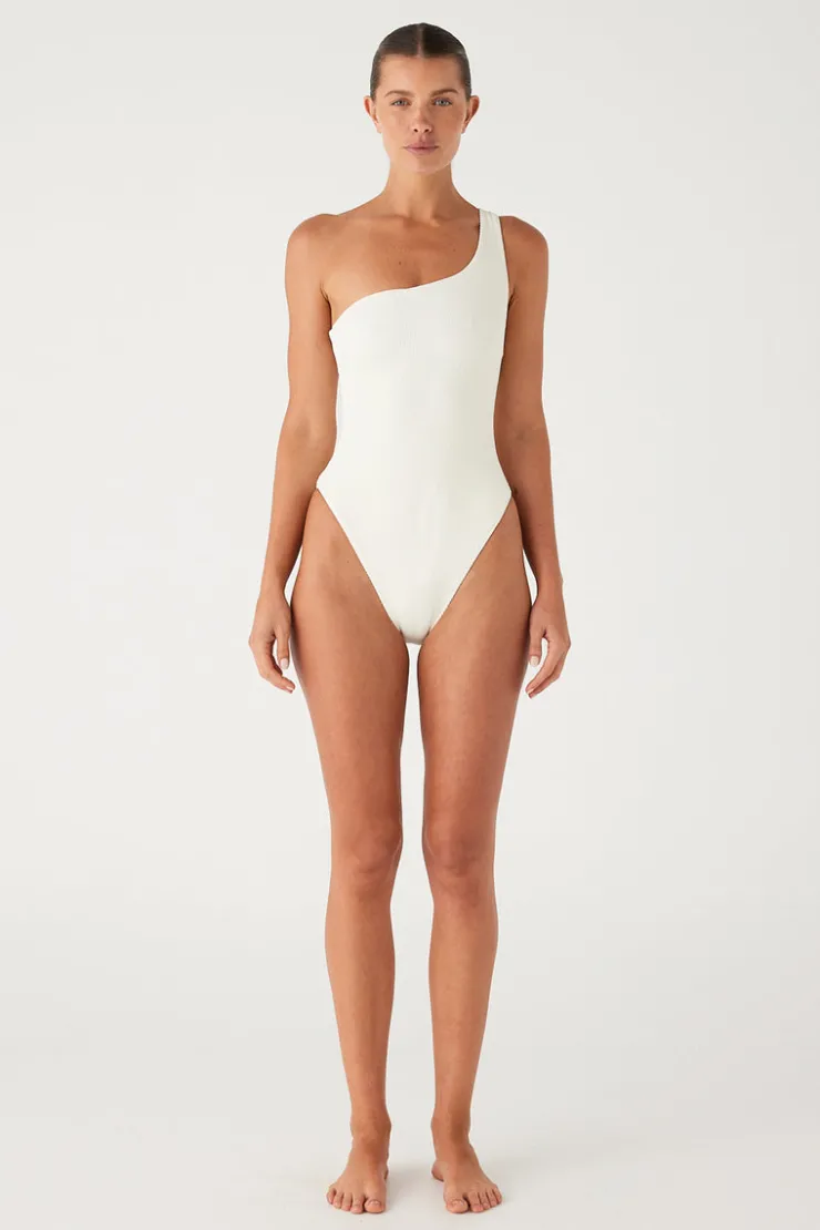Milk Textured One Shoulder One Piece^Zulu & Zephyr Cheap