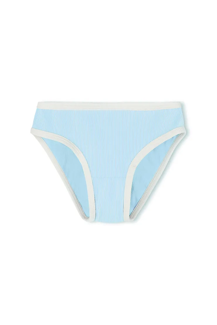 Mini Stripe Rib Bikini Bottom - Shallow Blue^Zulu & Zephyr Best
