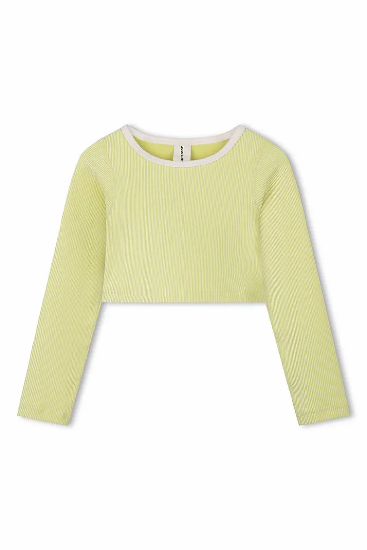 Mini Stripe Rib Crop Rashie - Citrus^Zulu & Zephyr Cheap