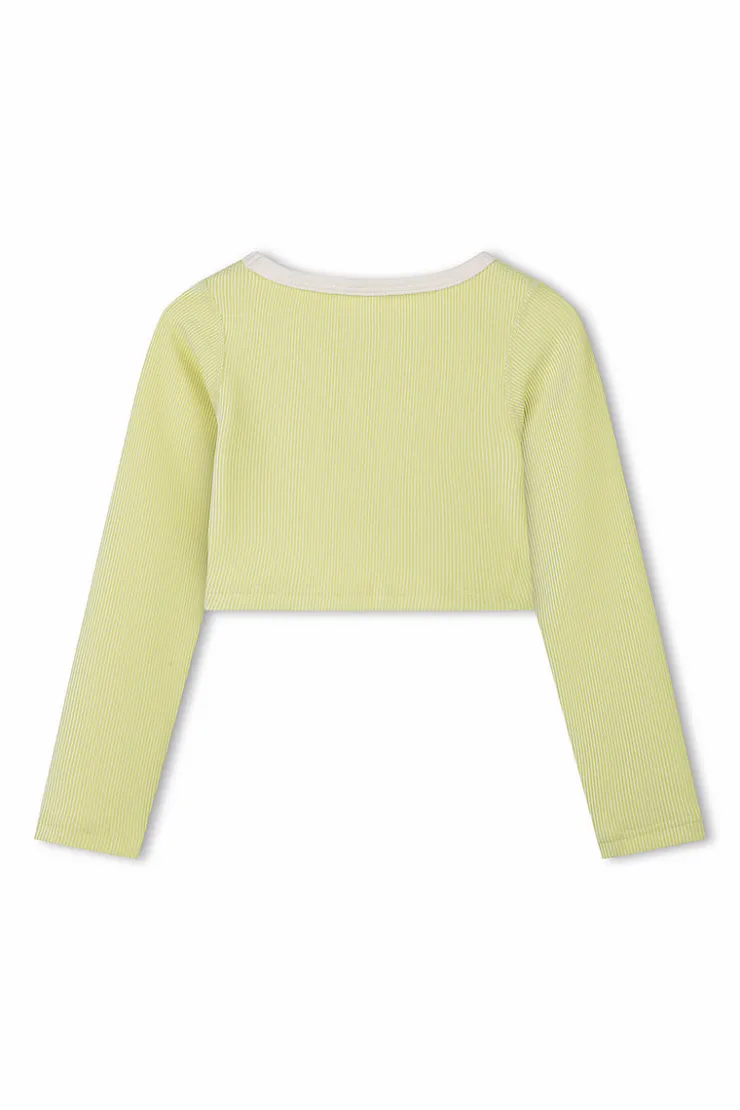 Mini Stripe Rib Crop Rashie - Citrus^Zulu & Zephyr Cheap