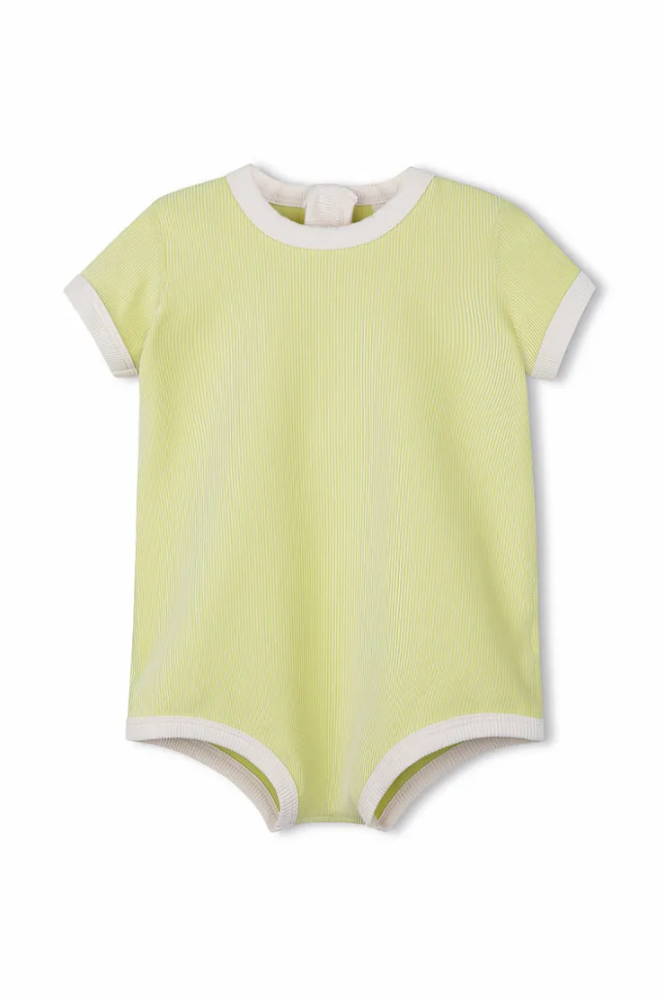 Mini Stripe Rib Infant Onesie - Citrus^Zulu & Zephyr Hot