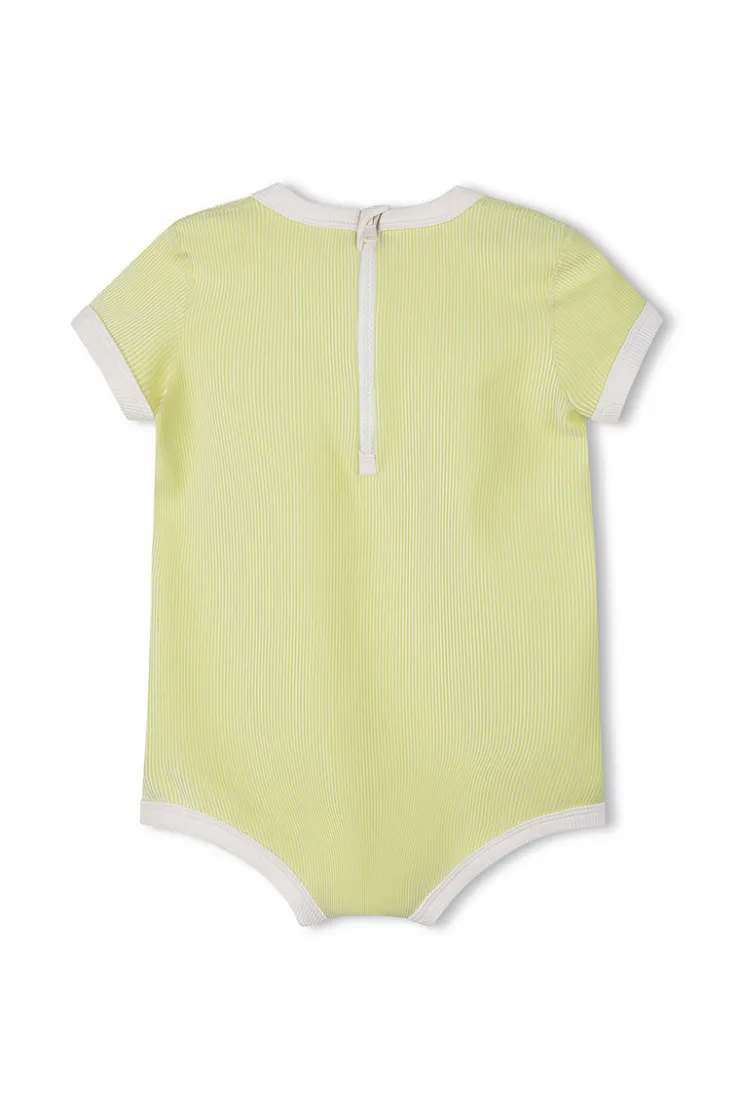 Mini Stripe Rib Infant Onesie - Citrus^Zulu & Zephyr Hot