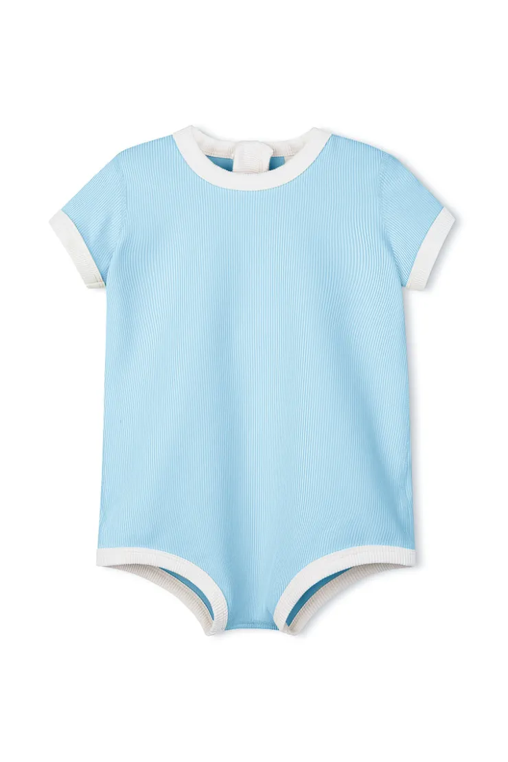 Mini Stripe Rib Infant Onesie - Shallow Blue^Zulu & Zephyr Fashion