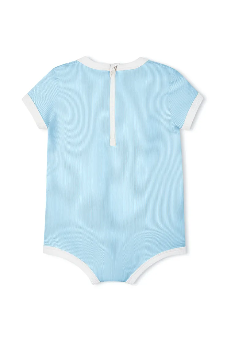 Mini Stripe Rib Infant Onesie - Shallow Blue^Zulu & Zephyr Fashion
