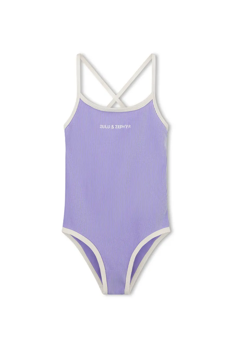 Mini Stripe Rib Logo One Piece - Grape^Zulu & Zephyr Store