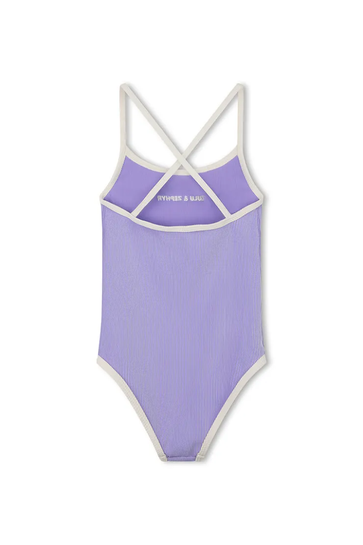 Mini Stripe Rib Logo One Piece - Grape^Zulu & Zephyr Store