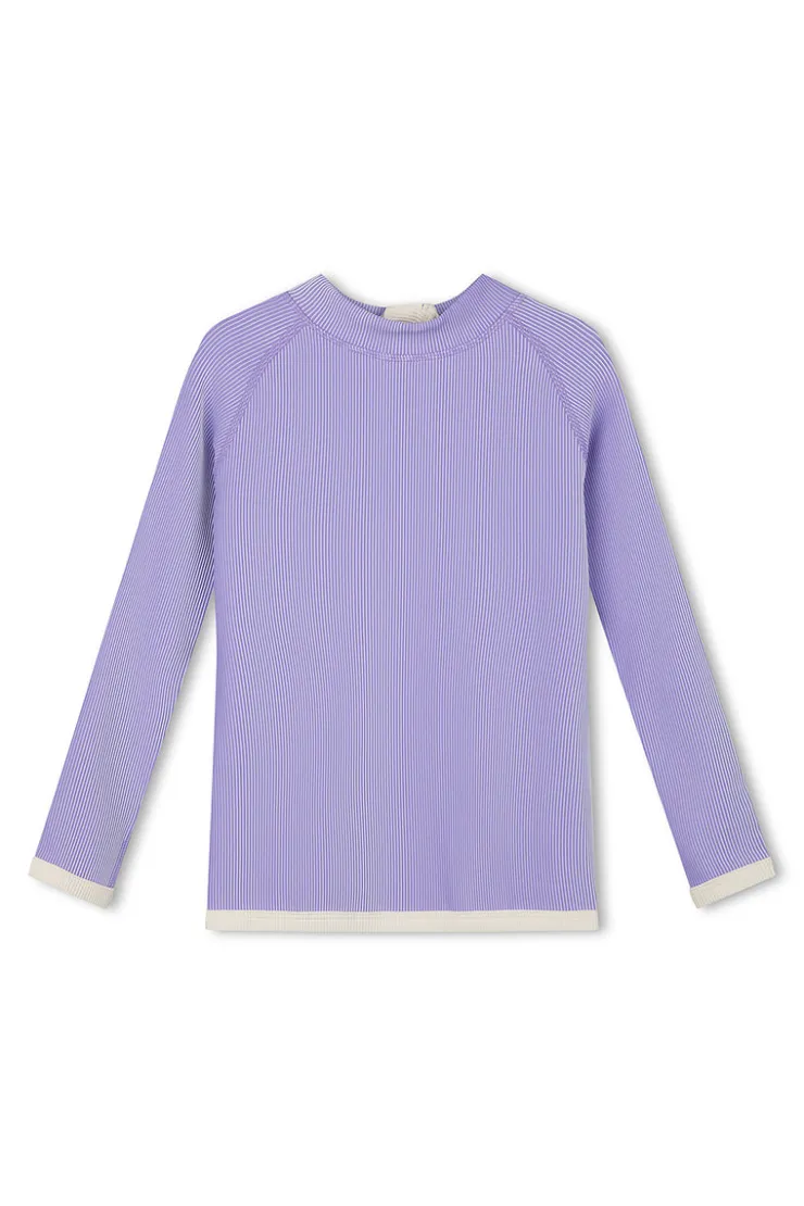 Mini Stripe Rib Rashie - Grape^Zulu & Zephyr Hot