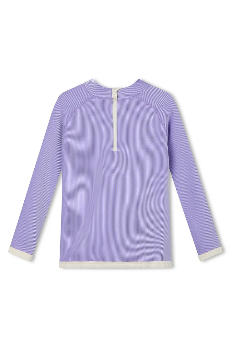 Mini Stripe Rib Rashie - Grape^Zulu & Zephyr Hot