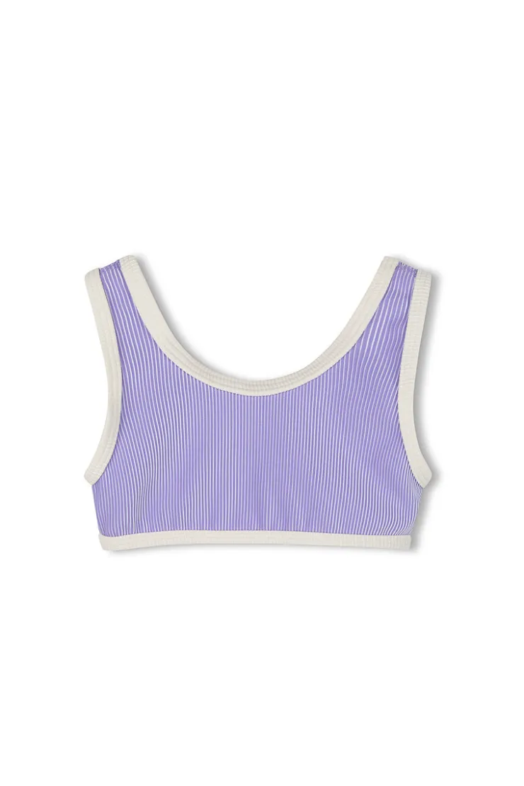 Mini Stripe Rib Scoop Bikini Top - Grape^Zulu & Zephyr Fashion