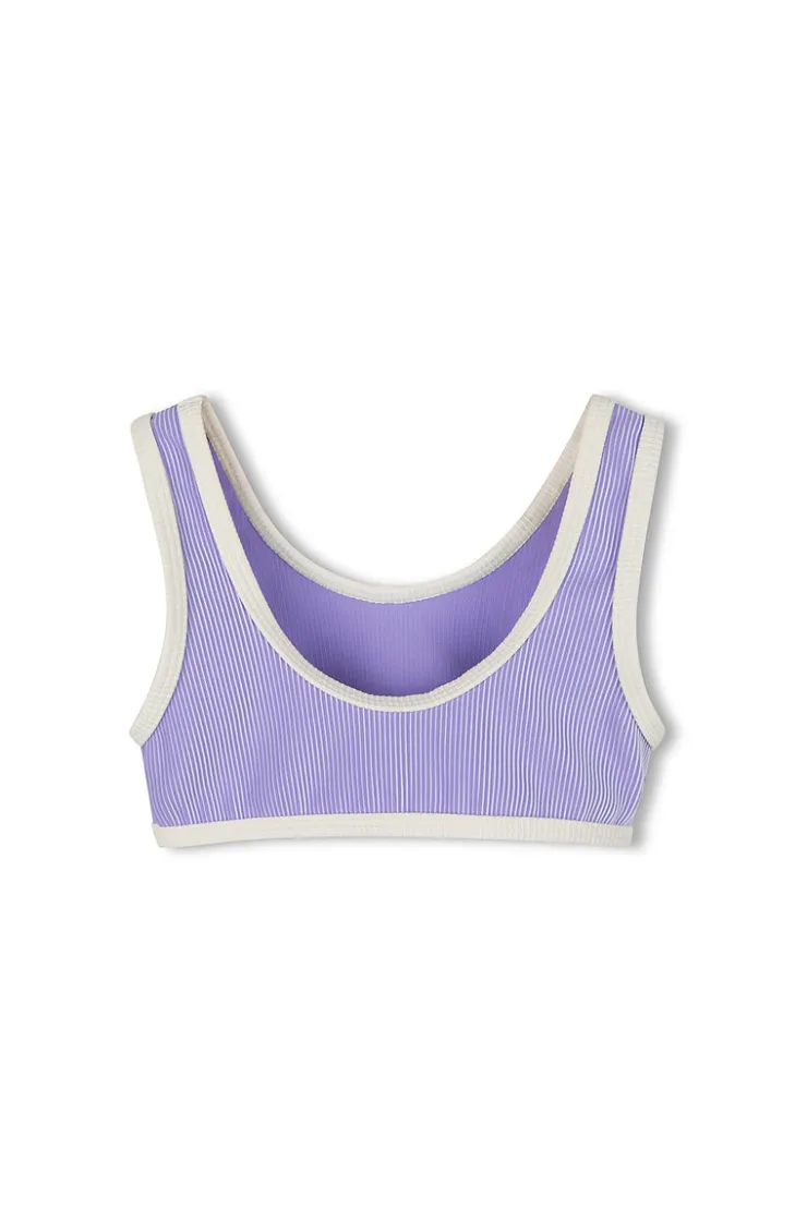 Mini Stripe Rib Scoop Bikini Top - Grape^Zulu & Zephyr Fashion