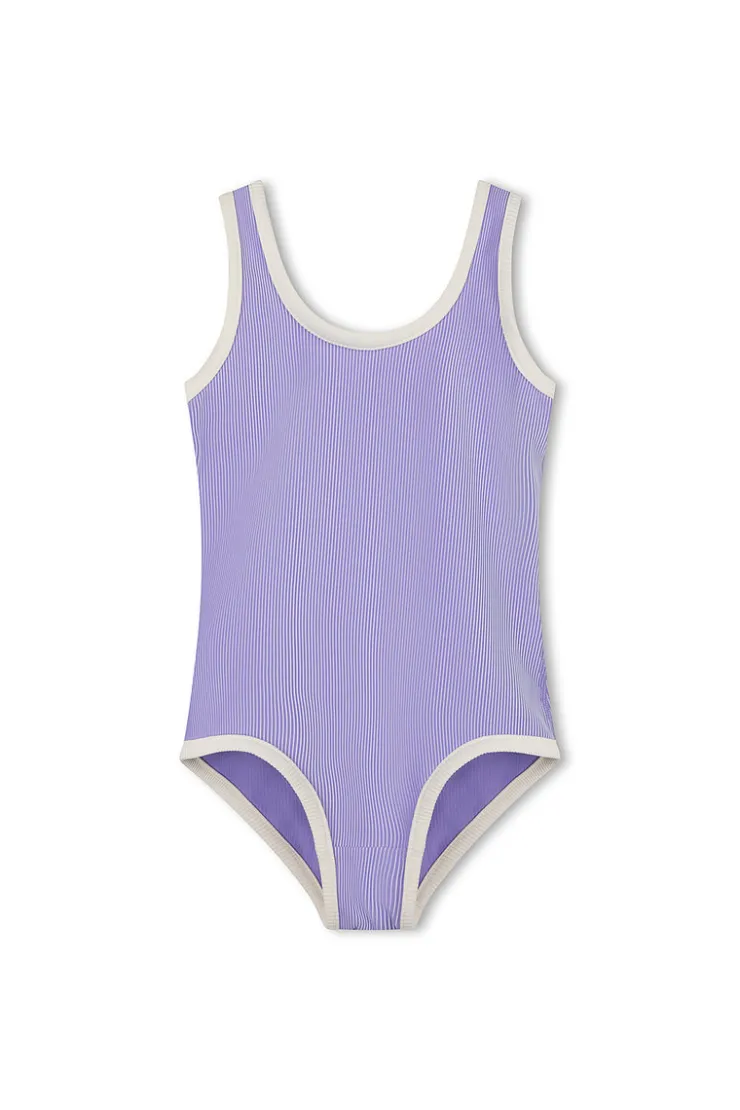 Mini Stripe Rib Scoop One Piece - Grape^Zulu & Zephyr Sale