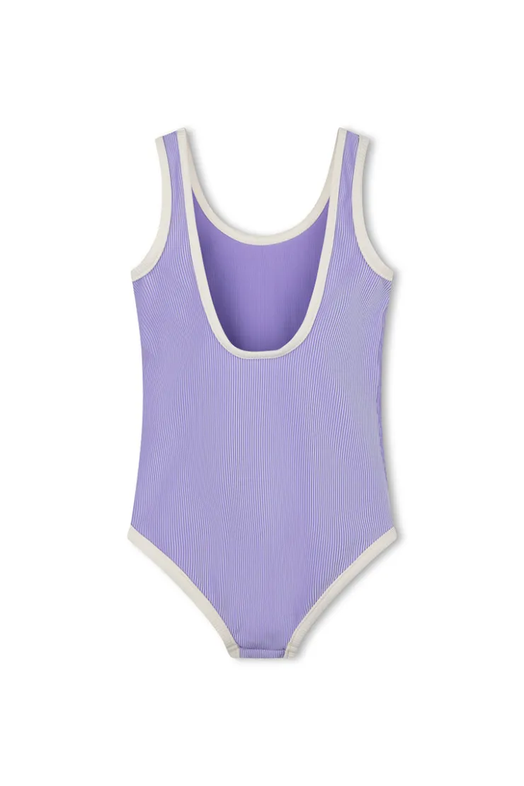 Mini Stripe Rib Scoop One Piece - Grape^Zulu & Zephyr Sale