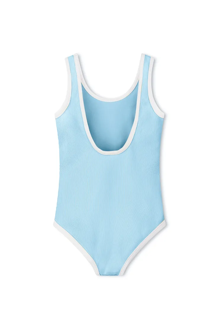 Mini Stripe Rib Scoop One Piece - Shallow Blue^Zulu & Zephyr Shop