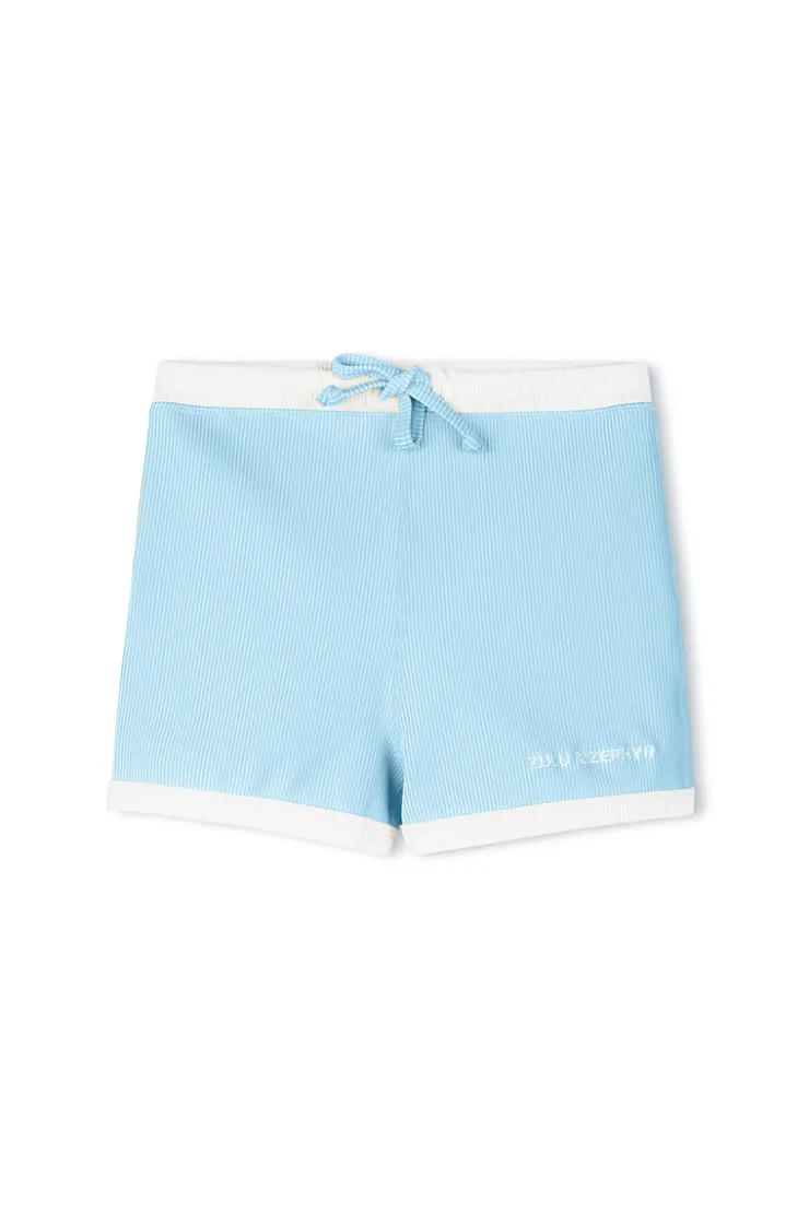 Mini Stripe Rib Surf Short - Shallow Blue^Zulu & Zephyr Hot