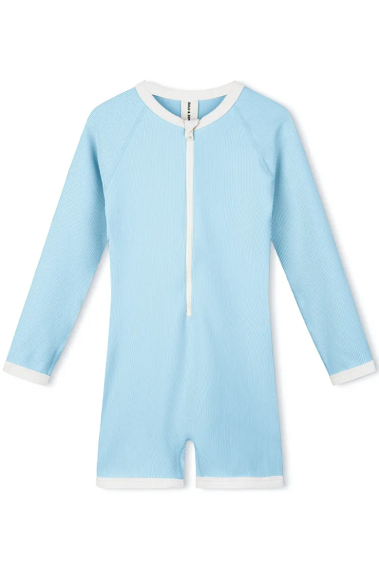 Mini Stripe Rib Surf Suit - Shallow Blue^Zulu & Zephyr Shop