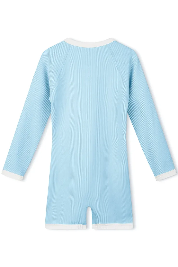 Mini Stripe Rib Surf Suit - Shallow Blue^Zulu & Zephyr Shop