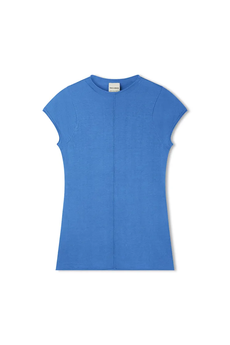 Ocean Blue Cotton Blend Knit Top^Zulu & Zephyr Shop