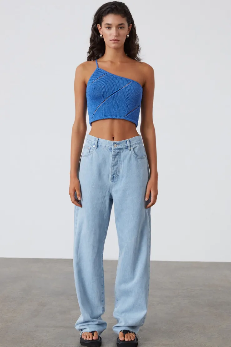 Ocean Blue Lattice Knit Top^Zulu & Zephyr Hot