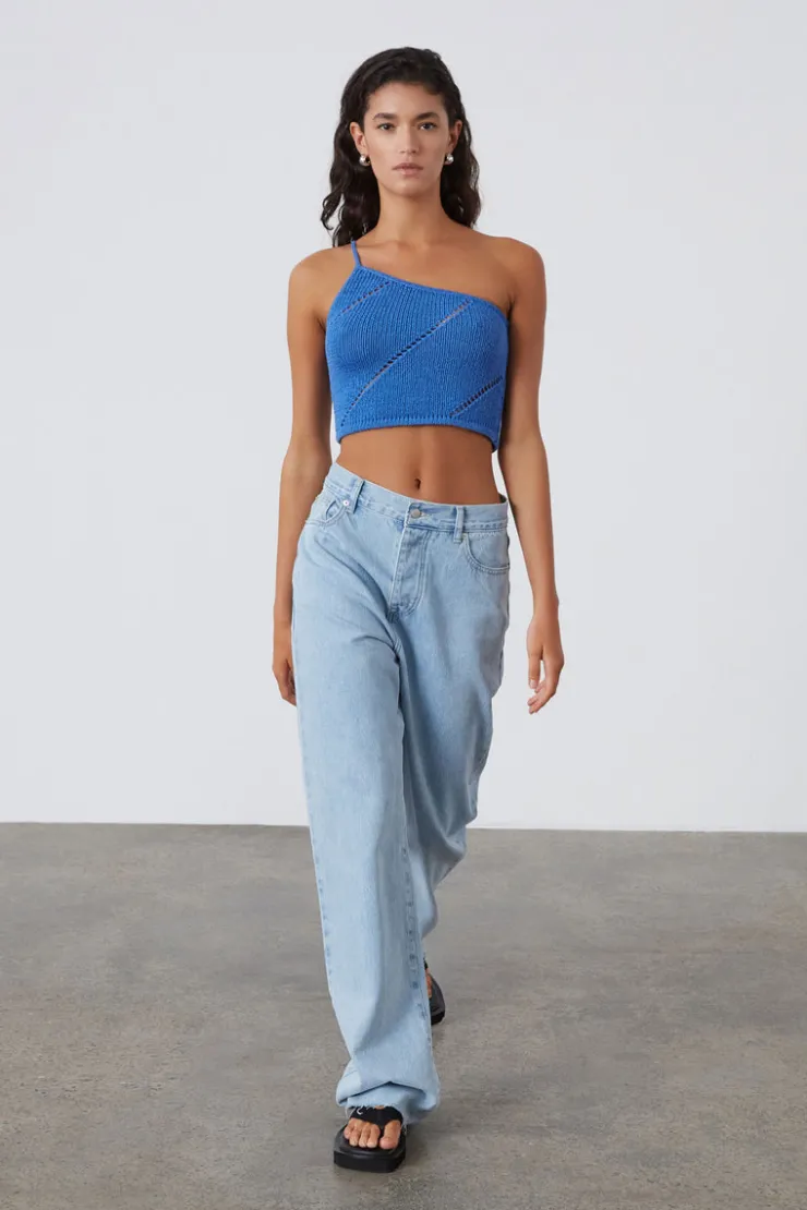 Ocean Blue Lattice Knit Top^Zulu & Zephyr Hot