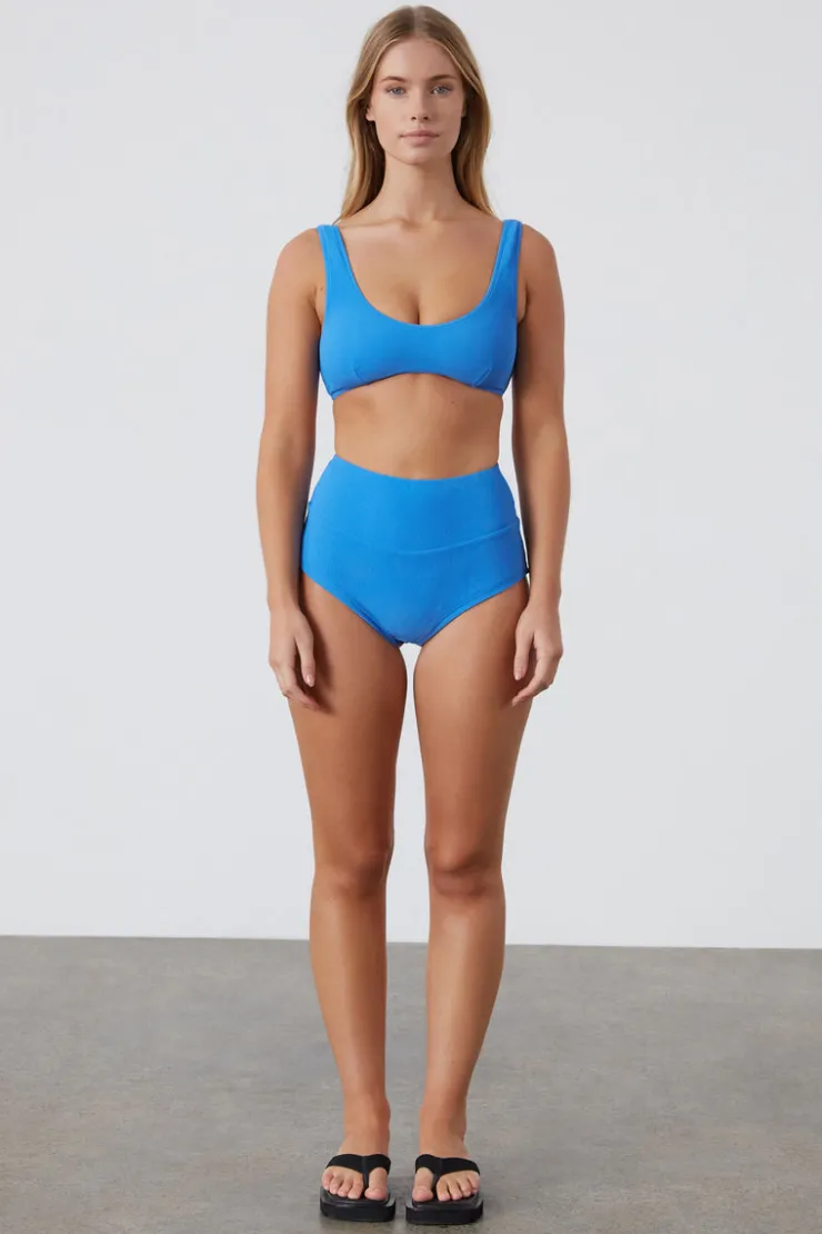 Ocean Blue Textured Crop Bralette^Zulu & Zephyr Hot