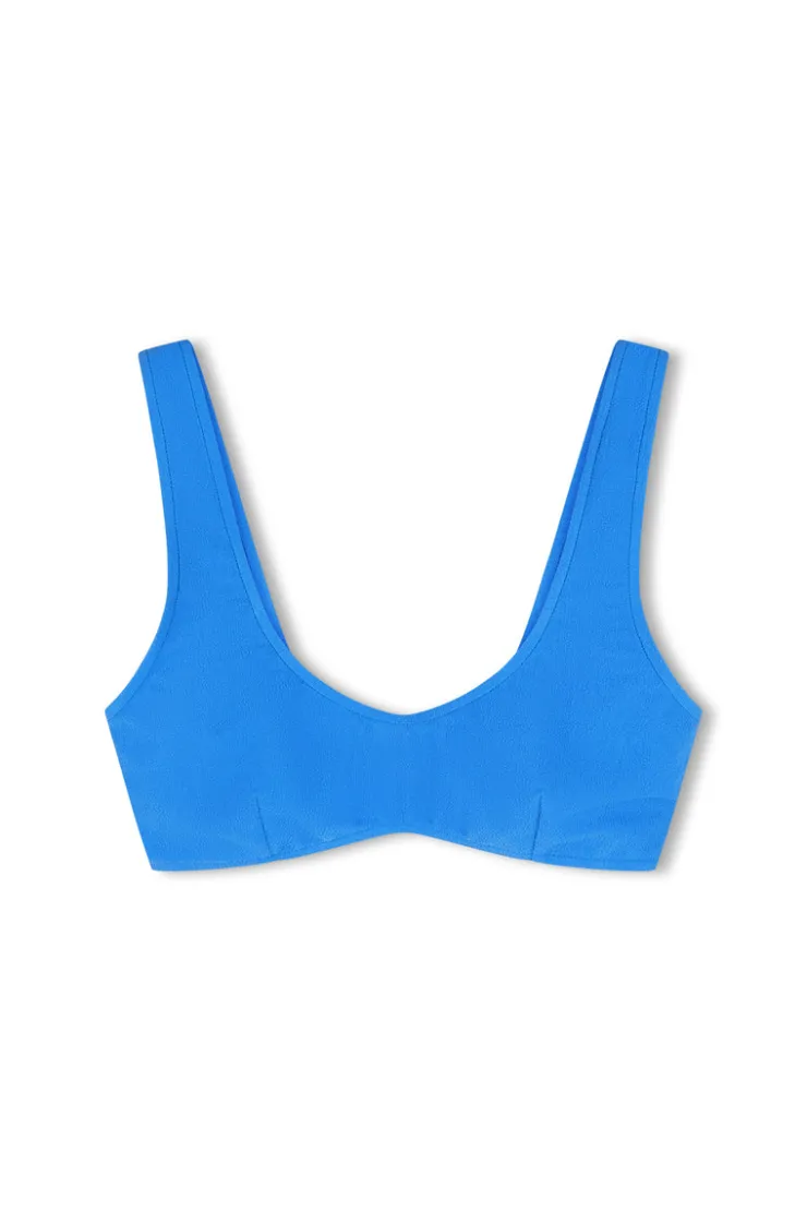 Ocean Blue Textured Crop Bralette^Zulu & Zephyr Hot