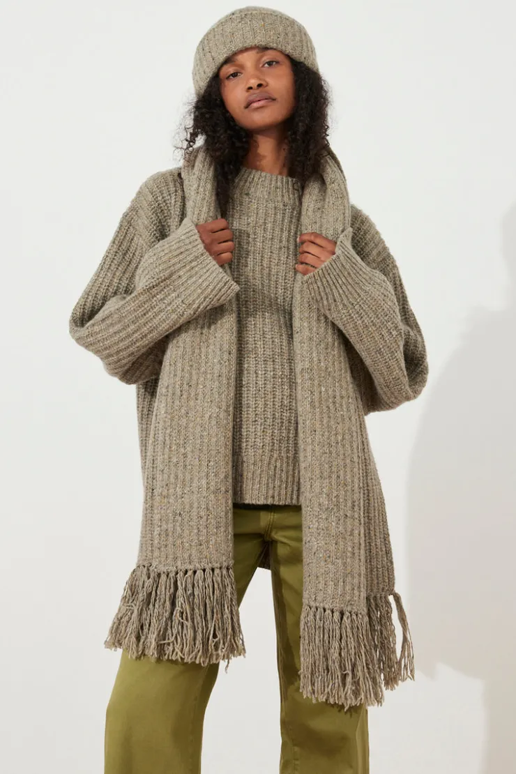 Olive Merino Wool Blend Knit Beanie^Zulu & Zephyr Sale