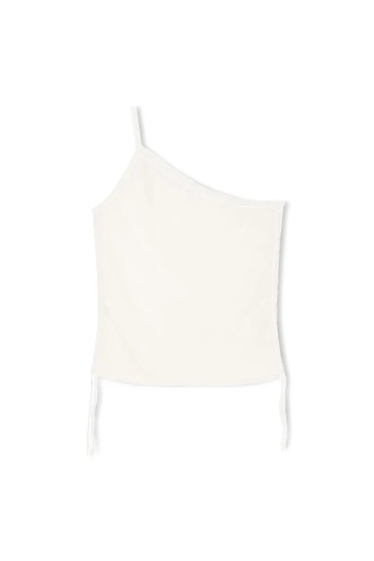 One Shoulder Knit Crop Top - White^Zulu & Zephyr Discount