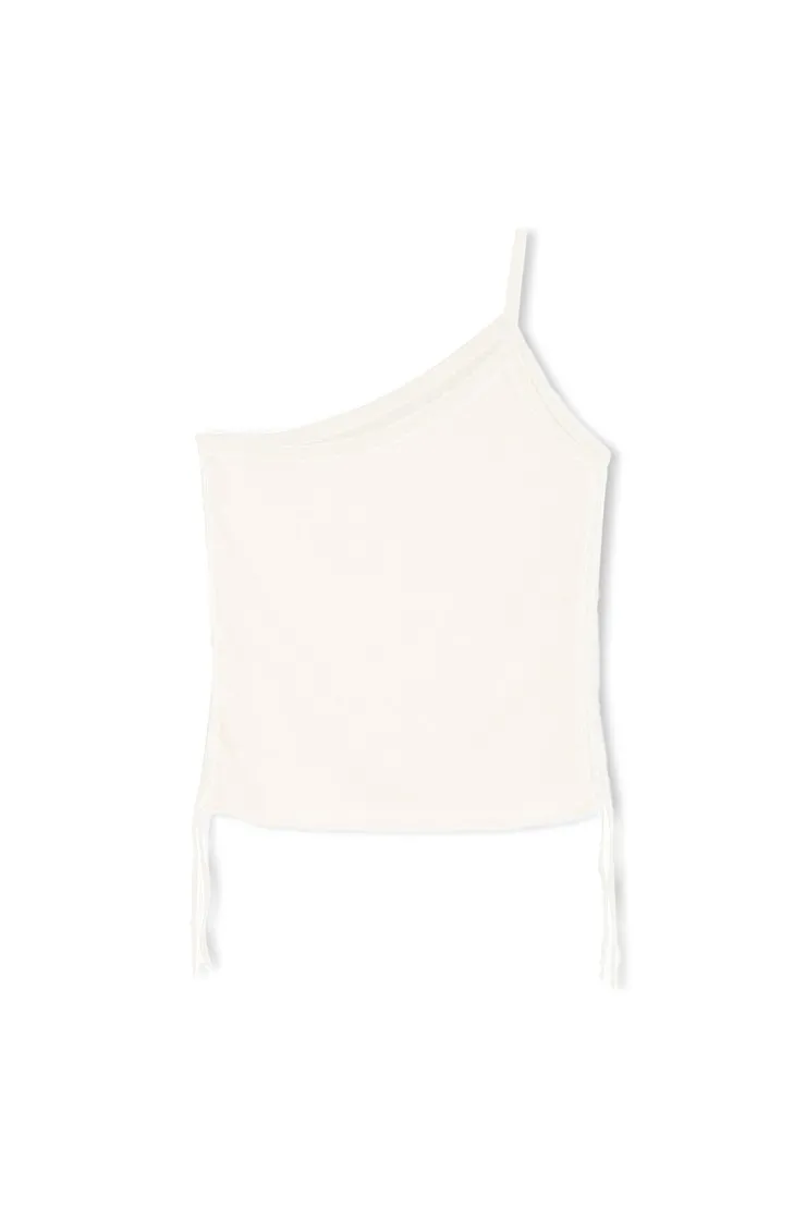 One Shoulder Knit Crop Top - White^Zulu & Zephyr Discount