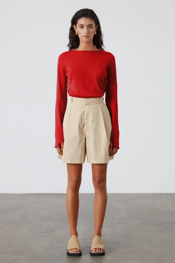 Panelled Knit Top - Red^Zulu & Zephyr Outlet