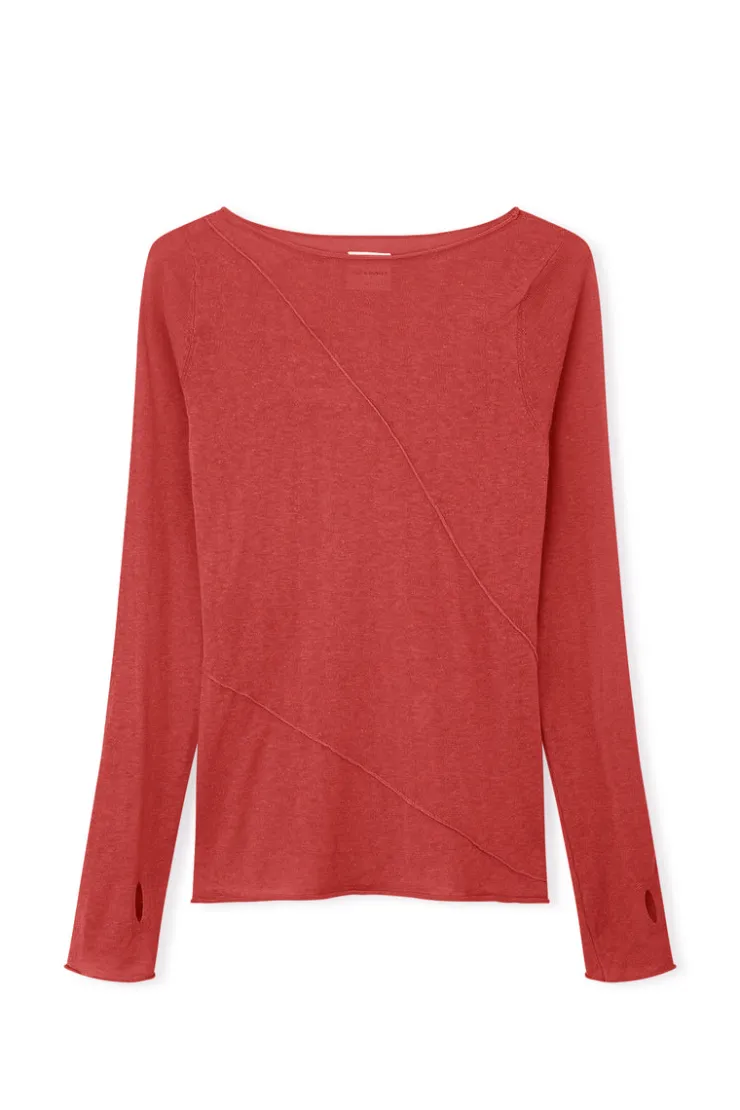Panelled Knit Top - Red^Zulu & Zephyr Outlet